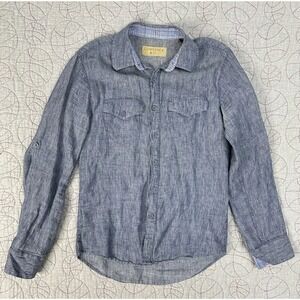 Comstock & Co Robert Comstock 100% Linens Long Sleeve Button Front Shirt / Small